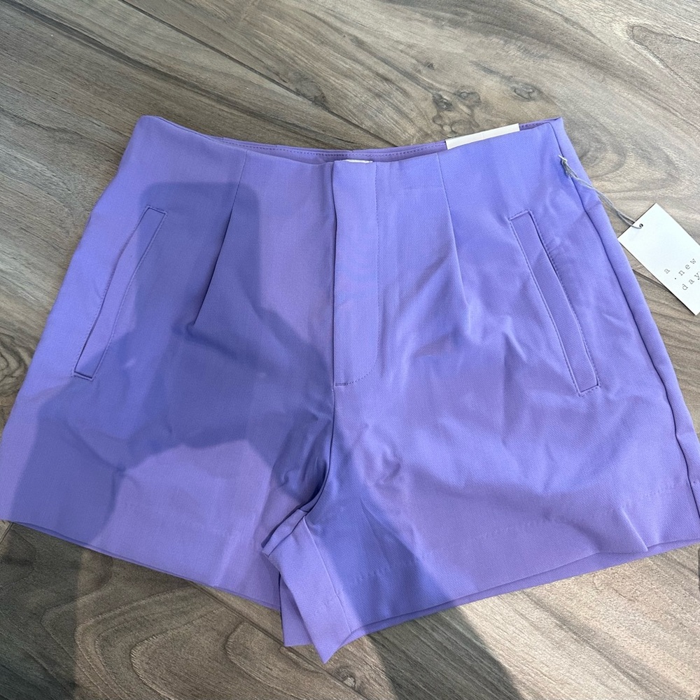a new day Women's Lavender pleated Front Shorts A New Day